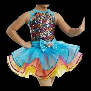 Colorful Sequin Kids Costume Dress